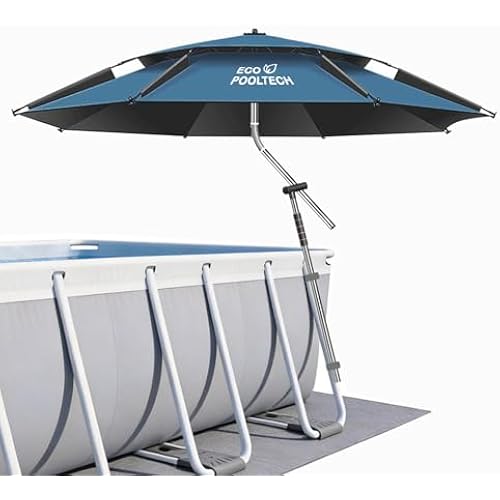 ECOPOOLTECH 7' Above Ground Pool Umbrellas, Outdoor Pool Sunshade for Oval or Rectangular Swimming Pools, Multi-functional Patio Umbrella for Garden/Pool Deck/Backyard, Must have Pool Accessories