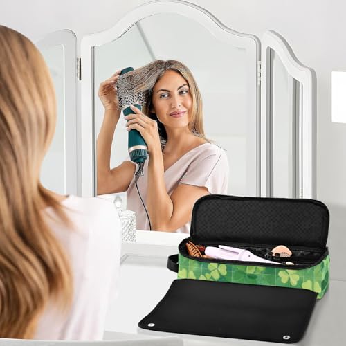 Bolsa de viaje para herramientas de cabello para mujer y tapete resistente al calor con cremallera impermeable para rizador, plancha y secador de pelo miniatura 6