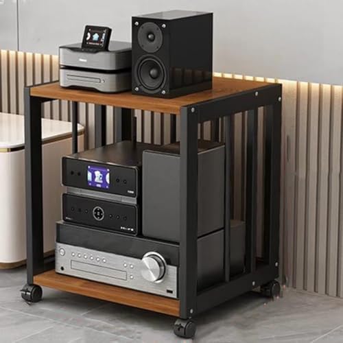 Stojak Na Sprzęt Audio Z Kółkami, Metalowy, 2/3/4-Poziomowy, Regulowany Stojak Na Sprzęt Hi-Fi, Półki Z Płyty Mdf, Stojak Na Telewizor I Drukarkę, Łatwy Montaż, Nośność 200 Kg, Idealny Do Kina Domowe
