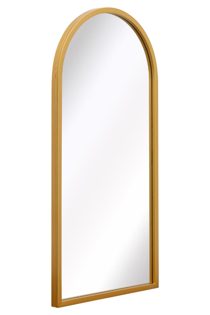 The Arcus Miroir Mural de Jardin arqué avec Cadre en métal doré 80 x 40 cm Convient pour l'extérieur et l'intérieur