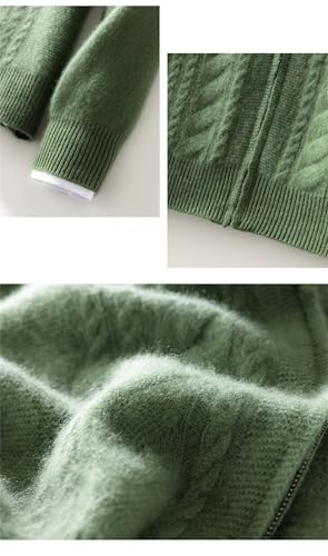 Men's Merino Wool Knit Cardigan Sweater Long Sleeve Twisted Zipper Thick Fall Winter Casual Outerwear3