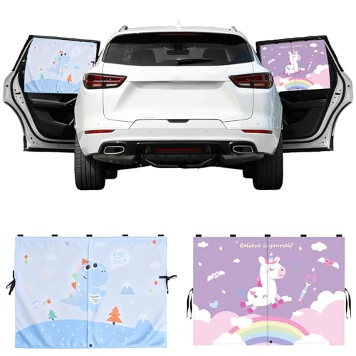 2 PCS Magnetic Car Window Shade for Baby,Easy Installation Side Window Sunshades, Universal Fit for Most Cars Friendly Automotive Interior with Cartoon Patterns -for Baby
