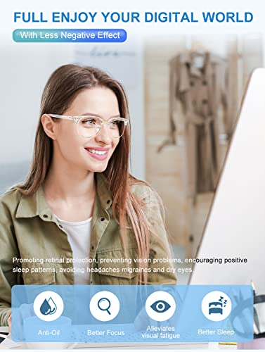 Image of NSSIW Blue Light Glasses for Women and Men, Advanced Computer Glasses, Gaming Glasses, Semi Rimless Glasses