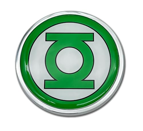 Elektroplate Officially Licensed DC Comics Green Lantern All Metal Emblem for Cars, Trucks, and All Auto | Universal Fit at 3.5