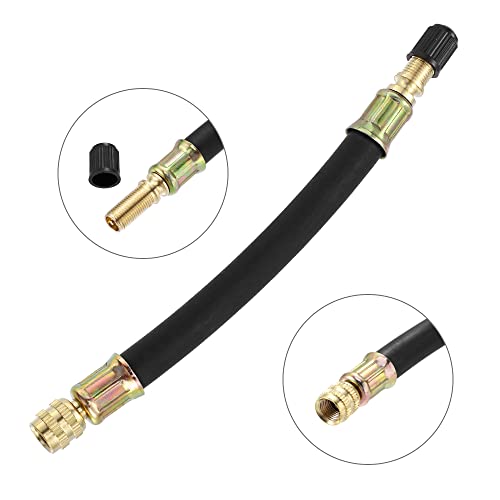 Image of X AUTOHAUX 8pcs Tire Valve Extension Stem Adaptor Tool 4 Dual Valve Stem Extender Pipes 15cm / 5.9Inch 4 Clips for Car Truck Motorcycle Bike Trailer RV