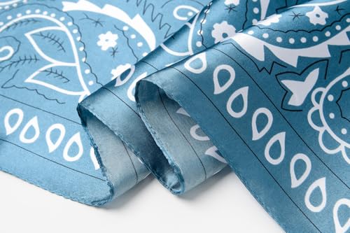 Image of 35 inch Men's Silk Cowboy Scarf - Oversized Western Bandana Neckwear, Large Square Scarf with Gift Packaging