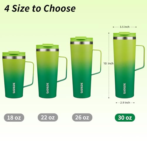 Image of BJPKPK 30oz Insulated Tumbler with Handle, Lid & Straw, Stainless Steel