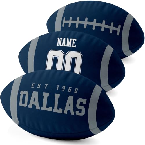 Image of ANTKING Dallas Throw Pillow 2 Packs Custom Name Number Gifts | Personalized Gift for Youth for Birthday Christmas
