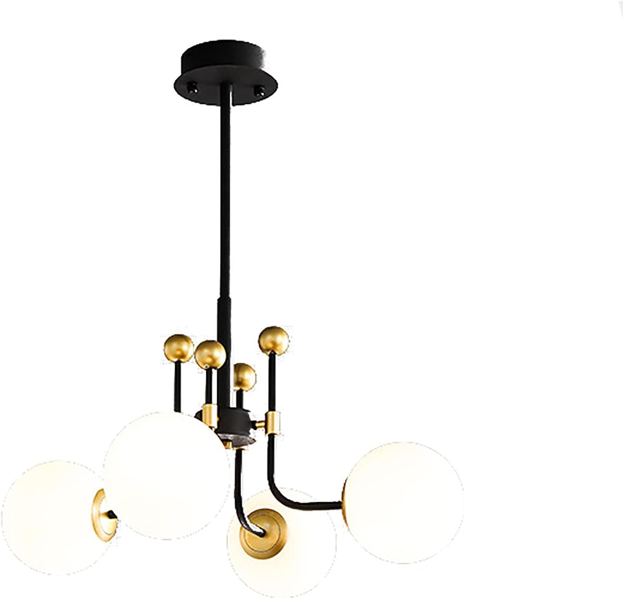 GSKJ Modern Chandelier,Nordic Magic Bean Molecular During Light,Glass Ball Pendant Lighting for Kitchen Island-Black and Gold (24x12inch)