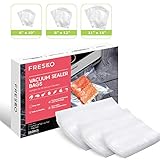 FRESKO 150 Vacuum Sealer Bags for Food Saver, Seal a Meal Food Sealer Bags, 50 Each Bag Size: Pint 6x10, Quart 8x12, Gallon 11x16 BPA Free, Heavy Duty Vacuum Sealer Storage Bags, Sous Vide PreCut Bag …