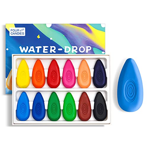 Four Candies Crayons for Toddlers 1-3 12 Colors Non-Toxic Unbreakable