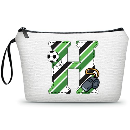 ARIOSEY Soccer Gifts Makeup Bag for Girls Women, Travel Cosmetic Pouch-H