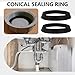 The Lord of the Tools 12PCS Cone Seal Ring Silicone Washer Waste Pipe Seal Ring Compatible with 1 1/2 Inch Drain Pipe Sink Odour Trap Siphon Seal Replacement