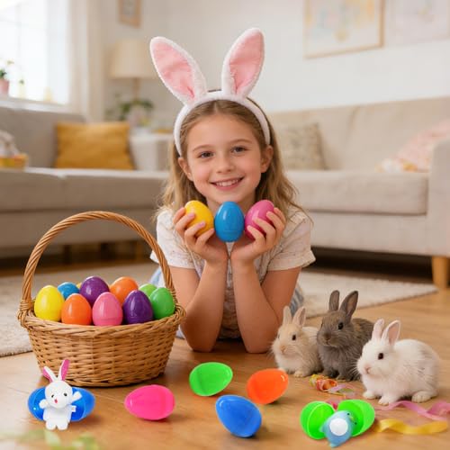 CAMIRUS 400pcs Easter Eggs Bulk, 2.4" Fillable Easter Egg Plastic Eggs Bright Colorful Empty Eggs for Easter Theme Party Favor, Easter Basket Stuffers, Easter Egg Hunt by CAMIRUS - Image 7