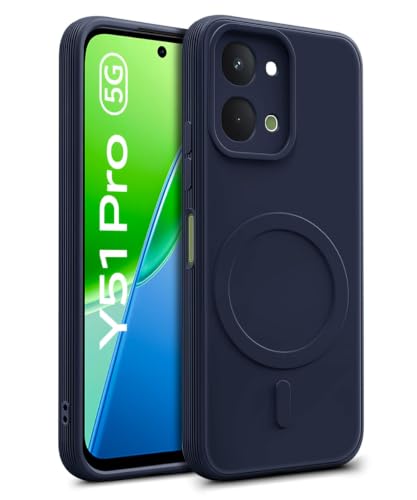 Image of WOW IMAGINE Back Case Cover for iQOO Z11x | Vivo T5x 5G | Soft Matte Silicone Case| Slim Fit & Shockproof | Camera Protection Bumper Cover (Blue)