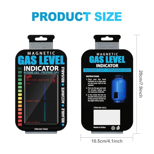 Image of Magnetic Cooking Gas Level Indicator - 1 Piece for Propane and Butane Gas Cylinders-LPG cylinders.- Home and Industrial Usable- Color Level Indicators- Reusable.(Pack of 1)