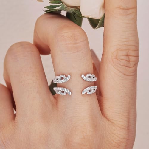 Ring Enhancer for Engagement Rings Vintage Guard Wrap Wedding Band for Women 925 Sterling Silver AAAAA Cz Size 5-104