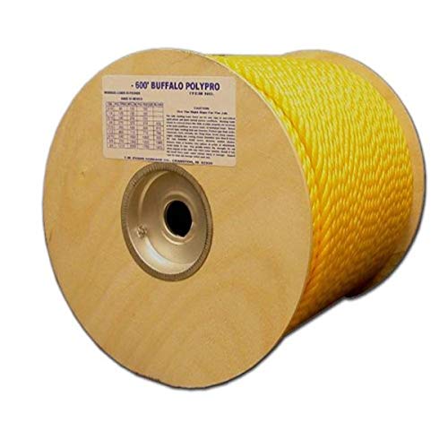 T.W Evans Cordage 80-015 1/4-Inch by 1200-Feet Buffalo Twisted Polypro Rope, Yellow