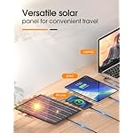 10800mAh Solar Powered Fan, 7W Solar Camping Fans & Led Lantern, 8-inch Rechargeable Fan with Solar Panel, Battery Operated Powered Outdoor Tent Fans for Camping Essentials Accessories - Image 5