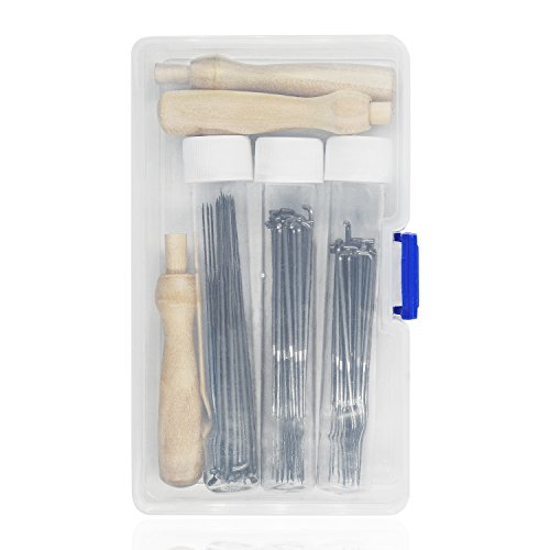 Quwei 63 Pieces 3 Sizes Felting Needles Wool Felt Tools With 3 Pieces Clear Bottles And 3 Pieces Wooden Handles #TOP4