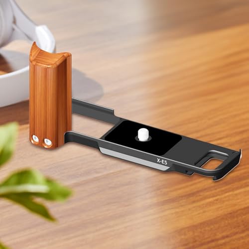 Poignée en L métallique pour appareil photo avec grip bois élégant et ergonomique
