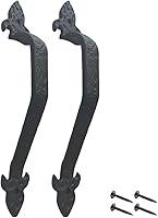 Vista 43 de Paquete de 2 manijas de barra recta de 8 pulgadas para puerta de granero, tiradores de hierro fundido negro para puertas correderas, puertas