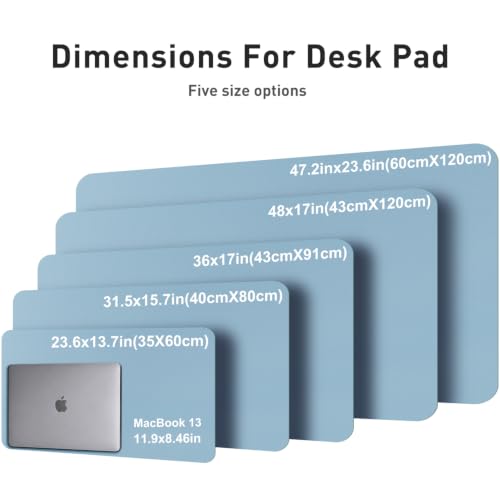 Image of Aothia Faux Leather Desk Mat for Keyboard & Mouse (Sky Blue, 48 inch x 17 inch) | Creates One Clean Surface For Your Keyboard, Mouse And Laptop, Helping Keep Your Workspace Organized Every Day