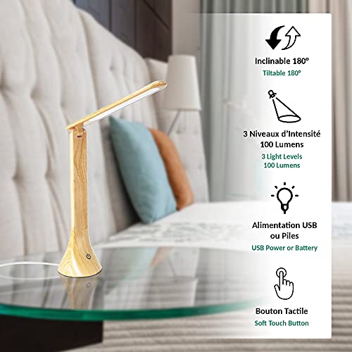 FISHTEC LED Bürolampe - 20 LED COB - Nachttischlampe Touch Bedienung - Tischlampe mit 3 Helligkeitsstufen - 180… – Bild 3