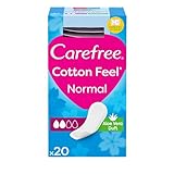 Carefree Cotton Feel Panty Liners with Aloe Vera (1x Pack of 20), Soft and Comfortable Panty Liners for Women for Daily Use, Long-Lasting Freshness, 100% Air Breathable Underwear Protection