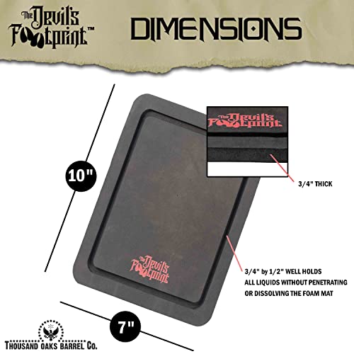 Devil's Footprint Barrel Mat (For 1-5 Liter Barrel Sizes) - For Mini Whiskey Barrels, Oak Aging Wine Barrels - Prevent Stains On Bar Tops, Kitchen Counters and Wood Surfaces