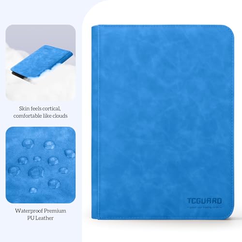 Image of Trading Card Binder, 9 Side Loading Pocket Card Album Hold Up to 540 Cards, Zipper Binder for Cards Collection, TCG Card Holder for Game Card, Sports Card, Yugioh, MTG etc. (Light Blue)