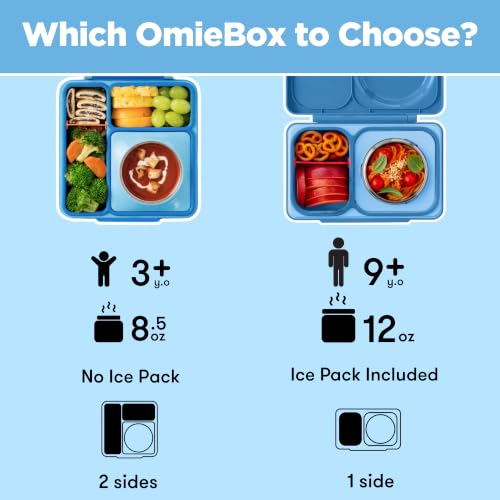 Image of Omie OmieBox Kids Insulated Leakproof Bento Lunch Box with Food Jar (Blue Sky) (Pack of 2)