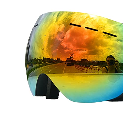 Image of bnf Magnetic Ski Goggles Windproof Glasses for Adults Black Frame Red Lenses | Sporting Goods | Winter Sports | Clothing | Goggles & Sunglasses