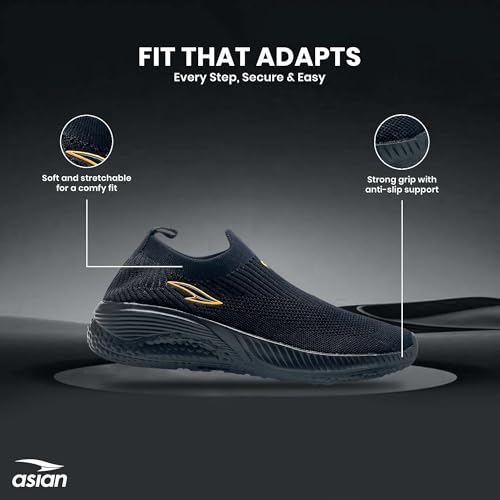 Image of ASIAN Storm-41 Walking Shoes for Men | Lightweight Slip-On Sneakers with Arch Support, Memory Foam Cushion & Breathable Mesh Upper | Comfortable Shoes for Walking & Travel