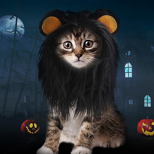 estimação peruca juba leão | Fantasia juba leão para gato - Touca juba leão para cachorro, touca cos