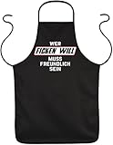 Goodman Design Lustige Sex Küchenschürze für Männer und Frauen Wer Ficken Will muss freundlich Sein Grillschürze Kochschürze Sexartikel Obszöner Artikel