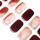 DANNI＆TONI ジェルネイルシール ネイルシール 硬化タイプ ２週間 長持ち無臭 防水 SGS認定 貼るジェルネイル 貼るネイルシール ジェルネイル 彼女 プレゼント ツール付き（Amber Espresso Elegance）
