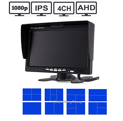 Hd 1080P Backup Camera 7" Monitor,4X 4 Pin Ahd Car Reverse Rear View Mirror Wired Camera Kit + 7 Inch Ips 4-Split Monitor For Bus Truck Trailer Rv Heavy Duty A701 #TOP2