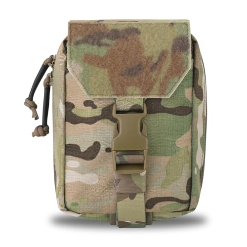 PETAC GEAR Tactical Rip Away Medical IFAK Pouch Tear Off First Aid EDC Pouches Molle & Belt Outdoor Emergency Survival Bag (MC)