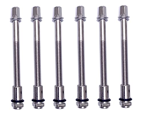 TUOREN 6Pcs Tension Rods Screw with Lug Nuts & O-Rings for Drum Set Parts Hardware M6 x 2Inch (50mm)