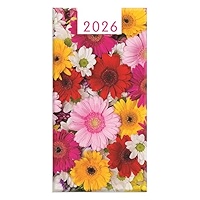 2026 Slim Week To View Diary - Lilac Floral Hardback Pocket