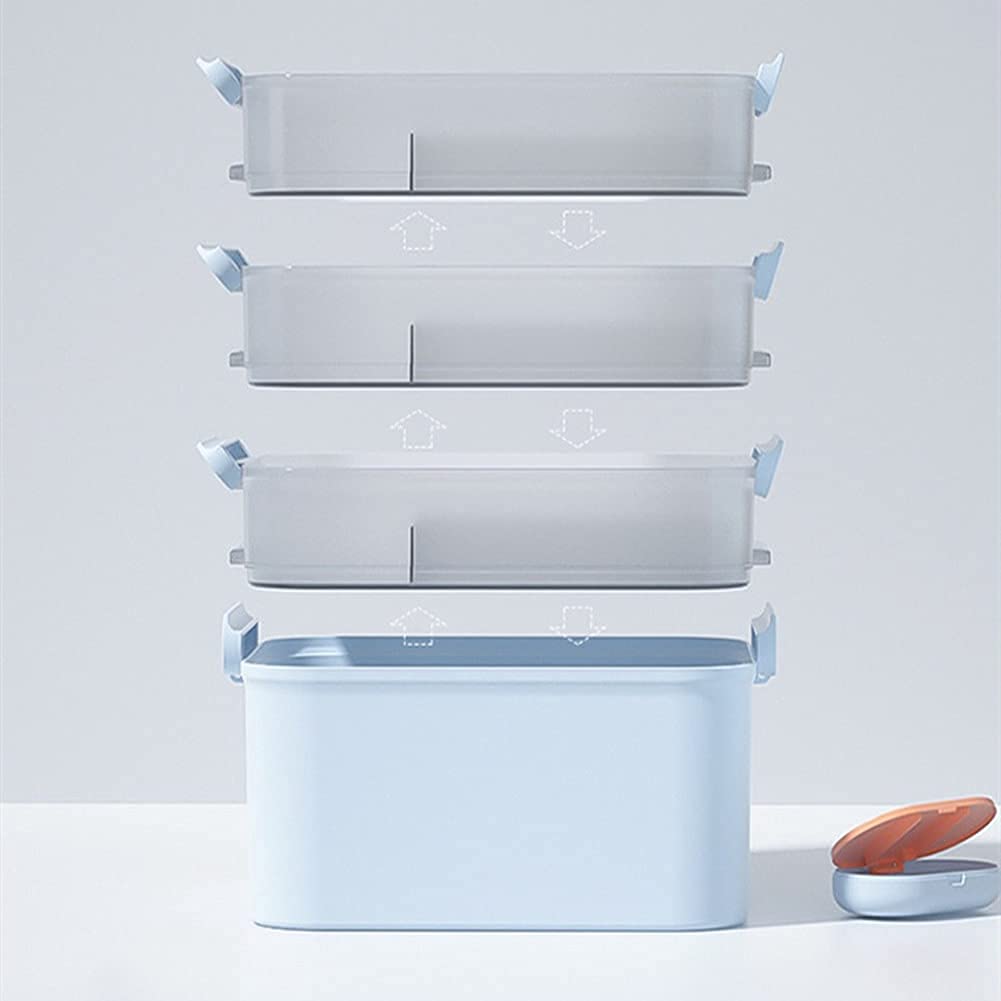 Apteczka pierwszej pomocy do użytku domowego Apteczki Duże pudełko przechowywania leków Plastikowe z przegródkami Pudełko Białe, 28(White)