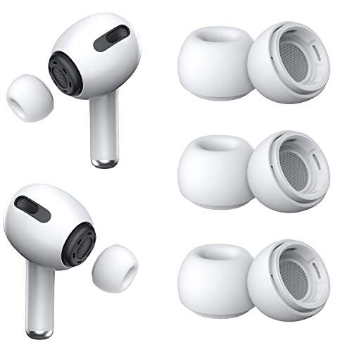 YUWAKAYI Ersatz-Ohrstöpsel für AirPods Pro & Pro 2 mit Loch zur Rauschunterdrückung, Silikon-Ohrstöpsel für AirPods Pro mit tragbarer Aufbewahrungsbox und passt in die Ladehülle (XS, Weiß), 3 Paar