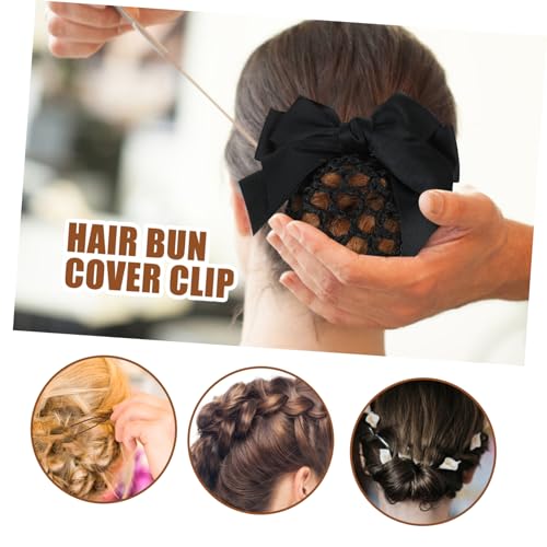 STAHAD 2 Peças flor rede de cabelo rede de cabelo de arco clipe de rede de cabelo com laço feminino