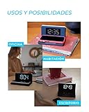 Despertador Cargador inal mbrico 24 Horas 10W Wireless Qi Charger Luz de Noche Color Negro Brillo