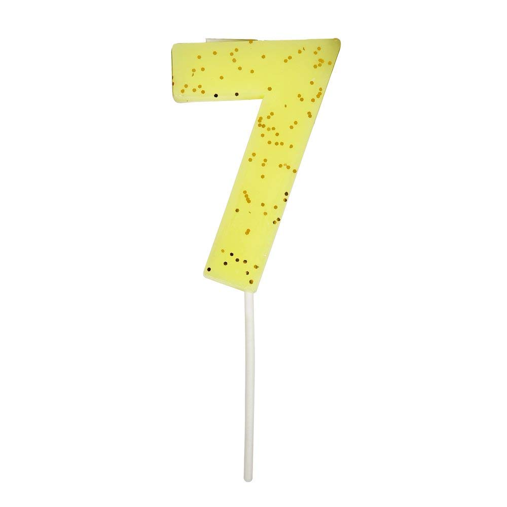 Bougie d'anniversaire 7 Jaune - Meri Meri