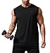 GYMLEADER Men's Muscle Tank Tops Fitness Sleeveless Cotton Shirt Men Gym Workout Shirts Black XXL