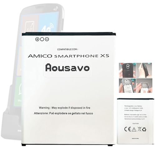 Batteria di ricambio per Amico smartphone XS compatibile con BRONDI Smartphone XS