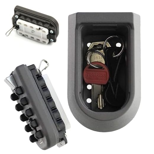 FISHTEC kodsäker nyckellåda - nyckellåda 10 programmerbara kombinationer - inomhus- och utomhusbruk - vattentätt skydd - zink och aluminium - 10,7 x 6,5 cm - svart
