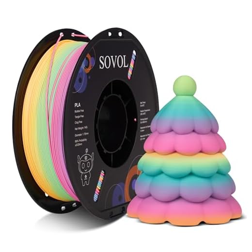 Sovol 3D Printer Matte Multicolored Fast Change Gradient Rainbow PLA 1kg (2.2 lbs) Spool 3D Printing Materials, Dimensional Accuracy +/- 0.03 mm, 1.75 mm, Matte Guava